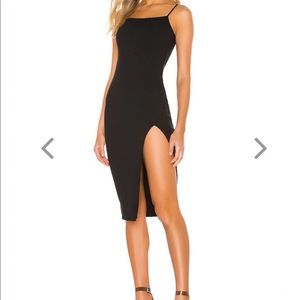 REVOLVE/Superdown XS Candice slit midi dress in black.